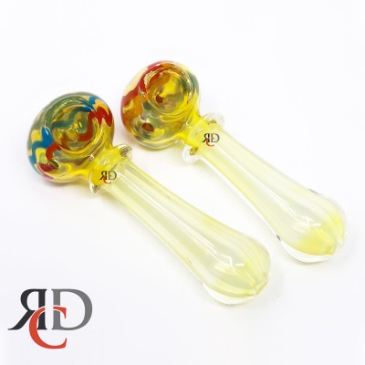 GLASS PIPE FUMED AND ART ON HEAD GP3124 1CT